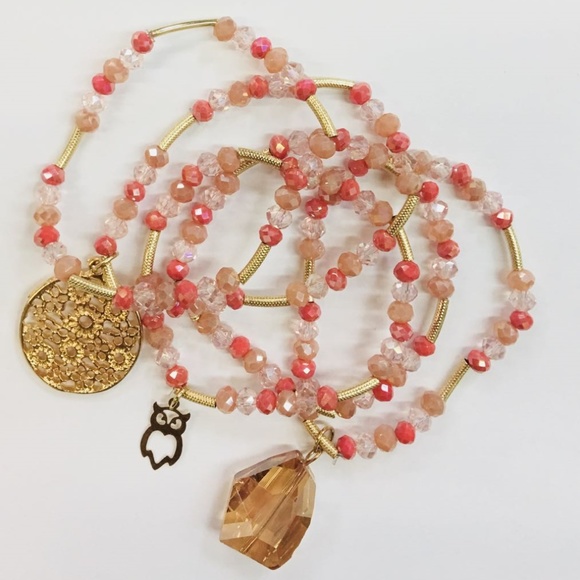 Karia Jewelry - Women's Bacelets, Gold Plated in 14 K - Coral- NEW